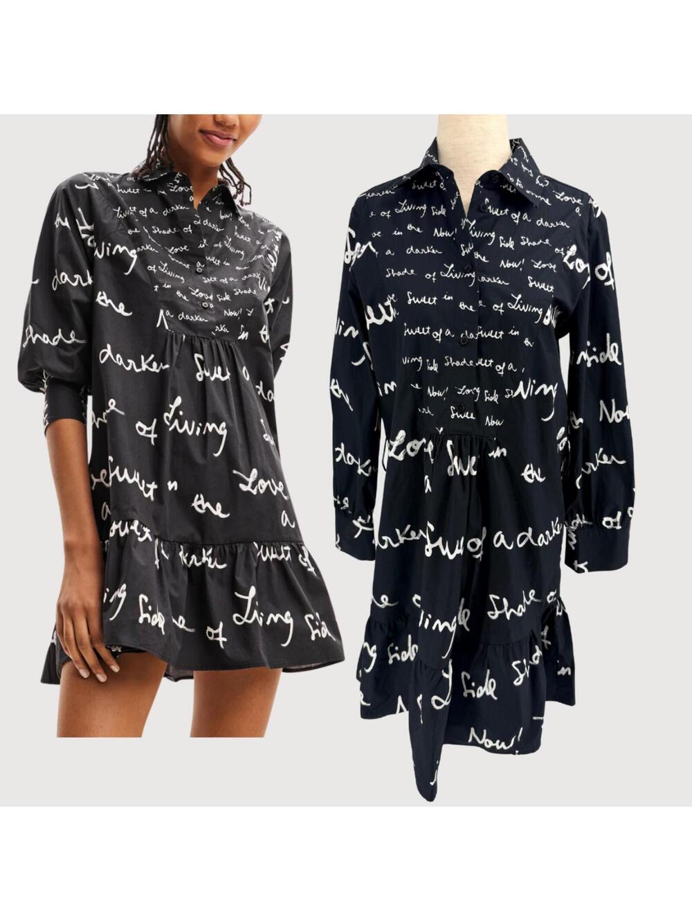 Desigual Salton Message Tunic Dress XS NWT - Picture 1 of 9